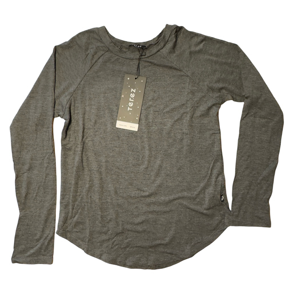 Girls TereZ Long Sleeve Shirt, Medium,‎ Gray